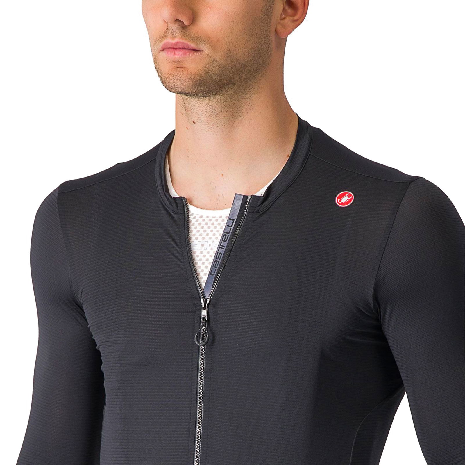 Castelli Espresso Langarm-trikot, Light black / dark gray, XL