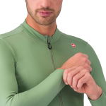 Castelli Espresso Thermal Jersey - green pepper/deep green, Ärmelabschluss, #4